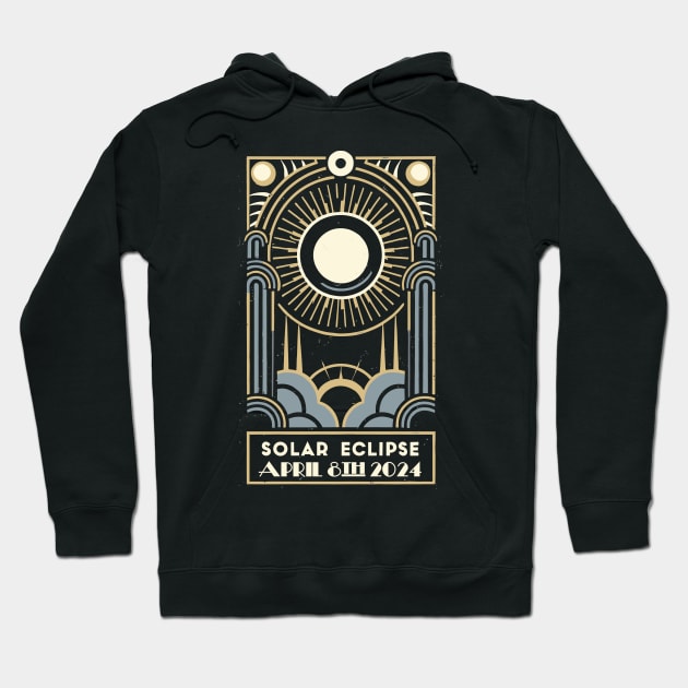 Total Solar Eclipse April 8th 2024- Art Deco style Hoodie by IceTees